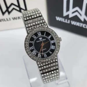 Black full-stone ladies watch