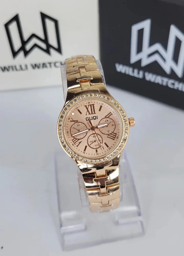 Rose crystal ladies watch
