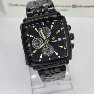 Timkey black square dial executive watch