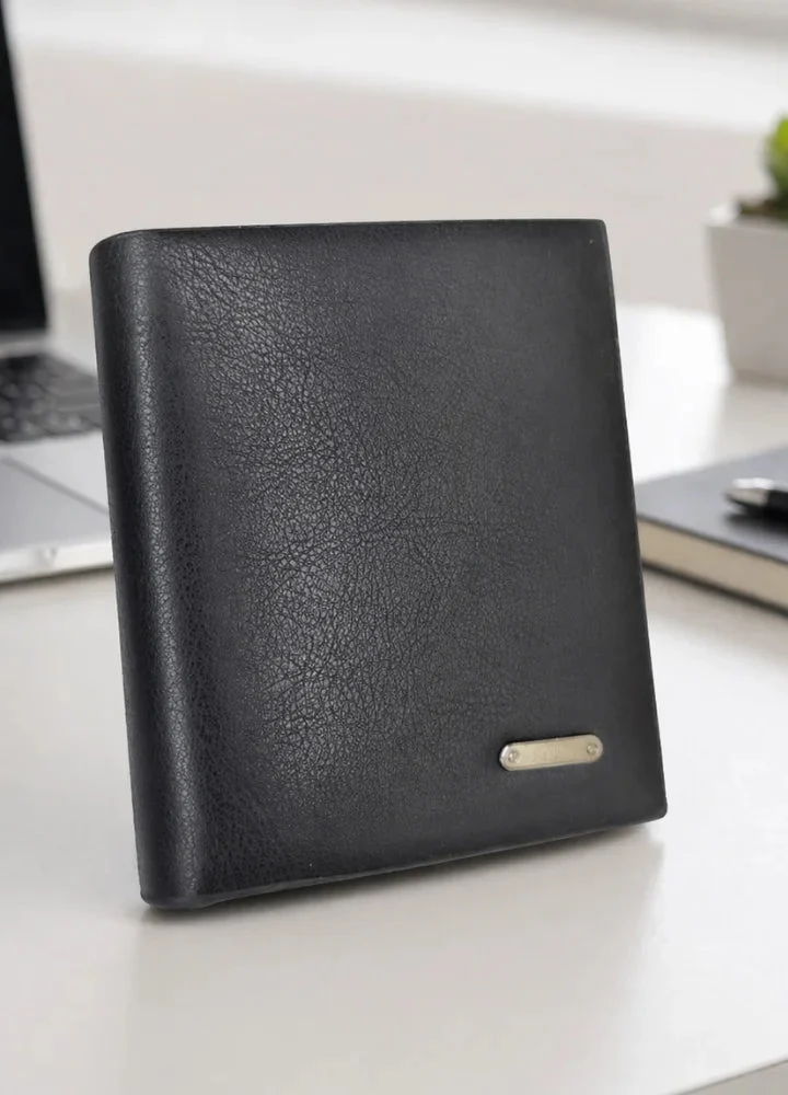 Black leather bifold wallet